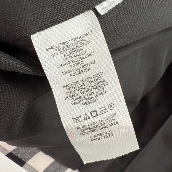 Ann Taylor Jacket Women's Size Small B&W Gingham Double-Breasted Buffalo Check - Picture 14 of 16